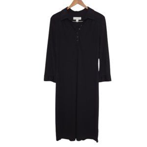 Black Isaac Mizrahi Long Sleeve Dress With Collar LARGE